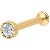 Wildcat Mini Titan Labret for Triple Piercing - Lävistyskoru - 1,2 mm, 6,0 mm, Kultainen metalli, 3,0 mm