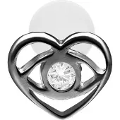 Wildcat Lovely Eye Push Fit Labret - 8,0 mm, Musta metalli