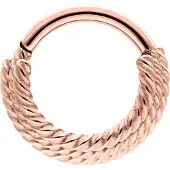 Wildcat Three Twisted Ropes Clicker - saranallinen rengas - Ruusukultainen metalli