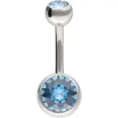 Wildcat Multicut Double Jewelled Bananabell - lävistyskoru - 1,6 mm, 10,0 mm, Vaaleansininen, Hopeinen metalli