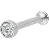 Wildcat Mini Titan Labret for Triple Piercing - Lävistyskoru - 1,2 mm, 8,0 mm, Hopeinen metalli, 3,0 mm