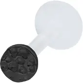 Wildcat Little Circle Hammered Push Fit Labret - 11,0 mm, Musta metalli