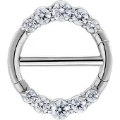 Wildcat Double Crystal Hinged Nipple Clicker - nännikoru - 12,0 mm, Hopeinen metalli