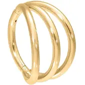 Wildcat 3 Rings Clicker - lävistysrengas - Kultainen metalli, 10,0 mm