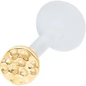 Wildcat Little Circle Hammered Push Fit Labret - 11,0 mm, Kultainen metalli