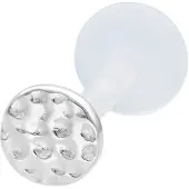 Wildcat Medium Circle Hammered Push Fit Labret - 9,0 mm, Srebrna