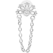 Wildcat Crystal Sunrise Push Fit Labret - 9,0 mm, Hopeinen metalli