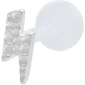 Wildcat Flash Hammered Push Fit Labret - 9,0 mm, Metal argenté