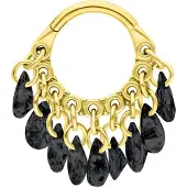 Wildcat Dangling Crystals Clicker - Lävistysrengas - Kultainen metalli, Musta