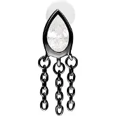 Wildcat Linda Push Fit Labret - 9,0 mm, Musta metalli