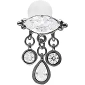 Wildcat Bella Push Fit Labret - 9,0 mm, Musta metalli