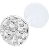 Wildcat Big Circle Hammered Push Fit Labret - Lävistyskoru - 5,0 mm, Hopeinen metalli