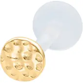 Wildcat Medium Circle Hammered Push Fit Labret - 6,0 mm, Zlata