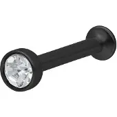 Wildcat Mini Titan Labret for Triple Piercing - Lävistyskoru - 1,2 mm, 7,0 mm, Musta metalli, 2,0 mm