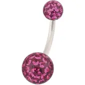 Wildcat Sealed Multi Jewelled Bananabell - 10,0 mm, Fuchsia, 5,0 mm/8,0 mm