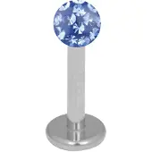 Wildcat Silver Titan Multi Jewelled Labret -lävistyskoru - 10,0 mm, 3,0 mm, Safiirin sininen