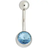 Wildcat Double Jewelled Navel Bananabell - napakoru - 1,6 mm, 8,0 mm, Vaaleansininen, Hopeinen metalli