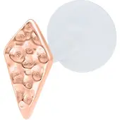 Wildcat Rhombus Hammered Push Fit Labret - 9,0 mm, Rožnato Zlata