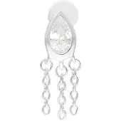 Wildcat Linda Push Fit Labret - 11,0 mm, Hopeinen metalli