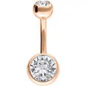 Wildcat Multicut Double Jewelled Bananabell - lävistyskoru - Valkoinen, Ruusukultainen metalli, 8,0 mm