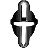 Wildcat Big Cross Cutted Ring - Črna, 17,0 mm