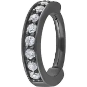 Wildcat Hinged Ring<!--641004c4d8219--> - Musta metalli, Valkoinen, 11,0 mm