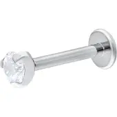 Wildcat Single Crystal Push-Fit Labret - lävistyskoru - 12,0 mm, Valkokulta, 3,0 mm
