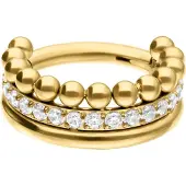 Wildcat Triple Bubble Crystal Clicker - lävistysrengas - Kultainen metalli, 10,0 mm
