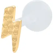 Wildcat Flash Hammered Push Fit Labret - 10,0 mm, Metal doré