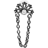 Wildcat Crystal Sunrise Push Fit Labret - 5,0 mm, Musta metalli