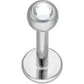 Wildcat Jewelled Micro Labret -lävistyskoru - 10,0 mm, Valkoinen