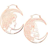 Wildcat Skull Couple Hoops - korvarenkaat - Ruusukultainen metalli