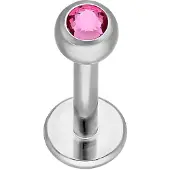 Wildcat Jewelled Micro Labret -lävistyskoru - 8,0 mm, Pinkki