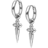 Wildcat Little Sword Cross - korvarenkaat (pari) - Hopeinen metalli