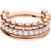 Wildcat Triple Bubble Crystal Clicker - lävistysrengas - Ruusukultainen metalli, 8,0 mm
