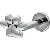 Wildcat Little Paw Push-Fit Labret - lävistyskoru - 12,0 mm, Valkokulta
