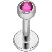 Wildcat Jewelled Micro Labret -lävistyskoru - 10,0 mm, Fuksianpunainen