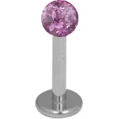 Wildcat Silver Titan Multi Jewelled Labret -lävistyskoru - 7,0 mm, 3,0 mm, Fuksianpunainen