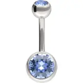 Wildcat Multicut Double Jewelled Bananabell - lävistyskoru - 1,6 mm, 12,0 mm, Vaalea safiiri, Hopeinen metalli