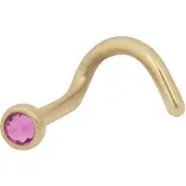 Wildcat Jewelled Nosestud - nenäkoru kristallikoristeella - 1,2 mm, Pinkki