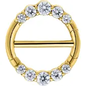 Wildcat Double Crystal Hinged Nipple Clicker - nännikoru - 14,0 mm, Kultainen metalli
