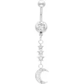 Wildcat Dangling Moon Bananabell - Lävistyskoru - 10,0 mm, Hopeinen metalli