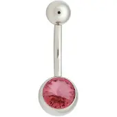 Wildcat Double Jewelled Navel Bananabell - napakoru - 1,6 mm, 12,0 mm, Vaaleanpunainen, Hopeinen metalli