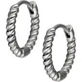 Wildcat Twisted Little Hoops -korvarenkaat - Hopeinen metalli