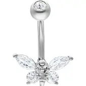 Wildcat Mehiläisnapakoru - Multi Jewelled Bee - 12,0 mm, Hopeinen metalli