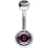 Wildcat Multicut Double Jewelled Bananabell - lävistyskoru - 1,6 mm, 10,0 mm, Ametisti, Hopeinen metalli