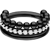 Wildcat Triple Bubble Crystal Clicker - lävistysrengas - Musta metalli, 12,0 mm