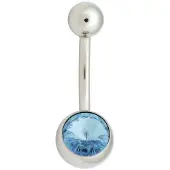 Wildcat Double Jewelled Navel Bananabell - napakoru - 1,6 mm, 12,0 mm, Vaaleansininen, Hopeinen metalli