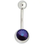 Wildcat Double Jewelled Navel Bananabell - napakoru - 1,6 mm, 12,0 mm, Heliotrooppi, Hopeinen metalli