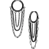 Wildcat Multilayer Chain Hoops -korvakorut (pari) - Musta metalli